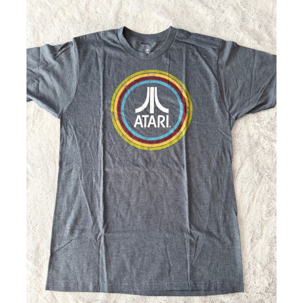NWOT Atari Graphic T-Shirt Mens Medium Gray Ripple Junction Retro Gaming Logo